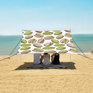Yummy Pistachios Nut Pattern Beach Camping Tent Sun Shelter for Whole Family, Beach Shade Canopy with UPF50  UV Protection,Easy Set Up and Carry,Outdoor Shade for Trips, Fishing, Backyard Fun P