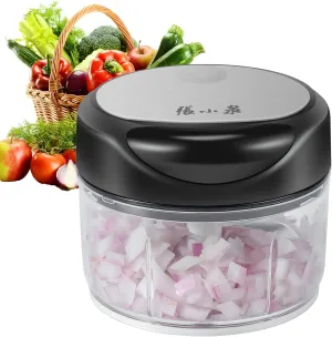 ZHANG XIAO QUAN SINCE 1628 Manual Vegetable Chopper, Hand Pull String Vegetable Garlic Mincer Onion Cutter for Veggie, Ginger, Fruits, Nuts, Herbs 1 Cup(250ml) Mini Food Chopper