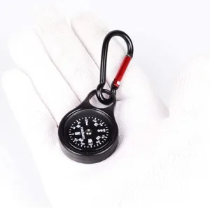 Zinc Alloy Buckle Compass,Mountaineering Outdoor Survival Camping Hiking Hook Buckle Portable Compass for Outdoor Use Waterproof core