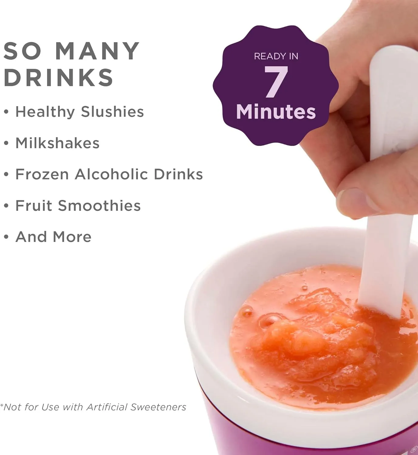 ZOKU Original Slush and Shake Maker, Compact Make and Serve Cup with Freezer Core Creates Single-Serving Smoothies, Slushies and Milkshakes in Minutes, BPA-free, Purple