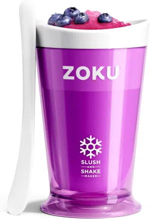 ZOKU Original Slush and Shake Maker, Compact Make and Serve Cup with Freezer Core Creates Single-Serving Smoothies, Slushies and Milkshakes in Minutes, BPA-free, Purple