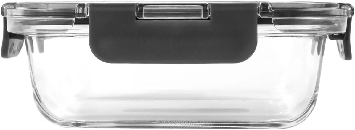 Zyliss E981067 4 Piece Glass Container Set, Shatterproof Glass, Airtight Food Storage Boxes with Sealable Lid, Microwave Safe, BPA Free, Freezer Safe, Fridge Storage, Food Container