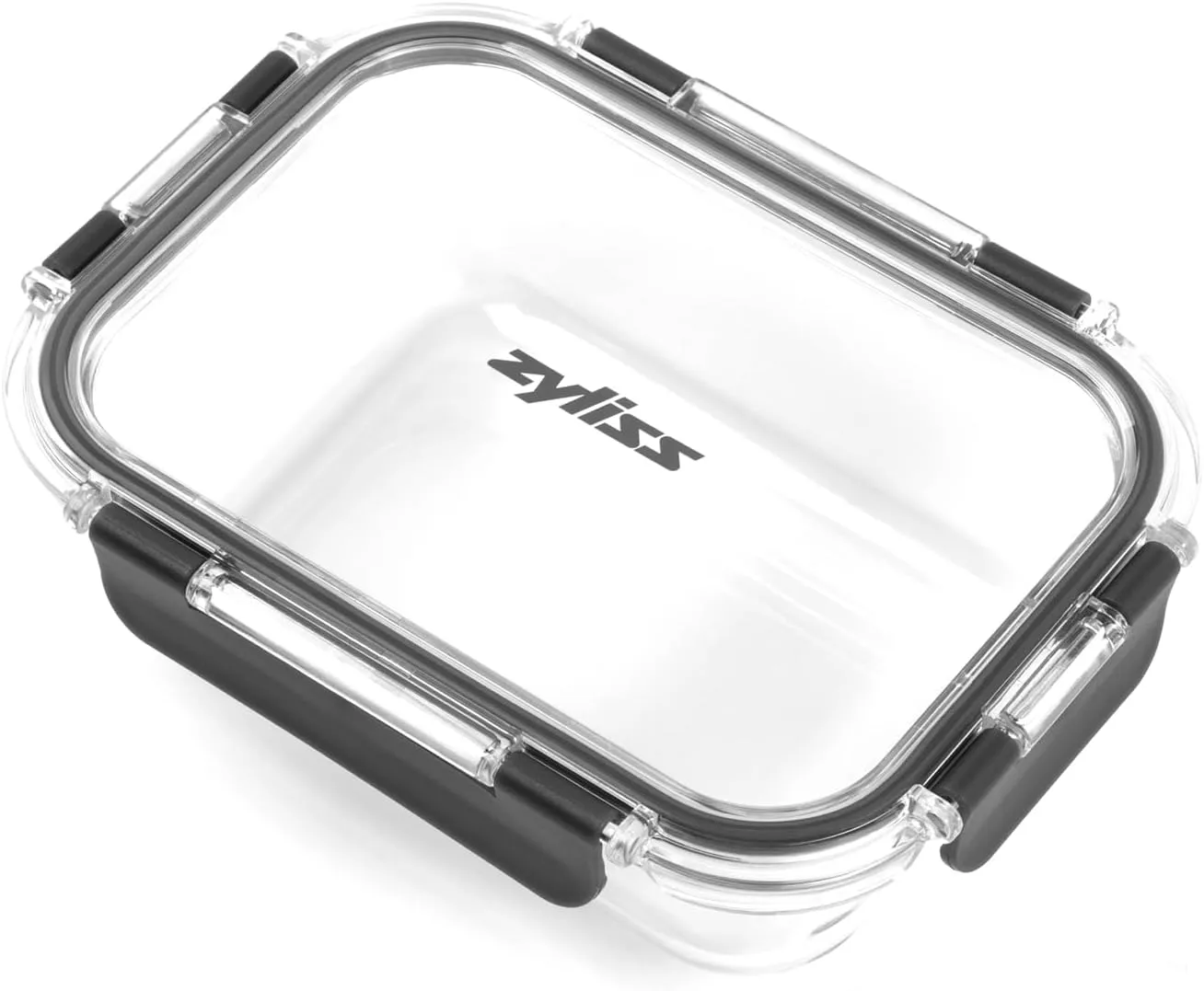Zyliss E981067 4 Piece Glass Container Set, Shatterproof Glass, Airtight Food Storage Boxes with Sealable Lid, Microwave Safe, BPA Free, Freezer Safe, Fridge Storage, Food Container